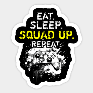 Cool Eat Sleep Squad Up Repeat Gamer Live Streamer Sticker